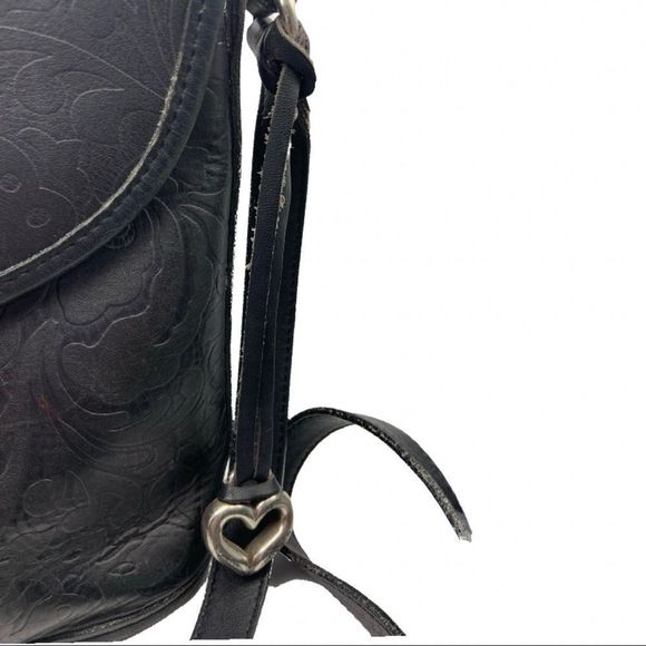 BRIGHTON LEATHER CROSSBODY HANDBAG | EMBOSSED LEATHER | PRE-LOVED - Picture 6 of 10